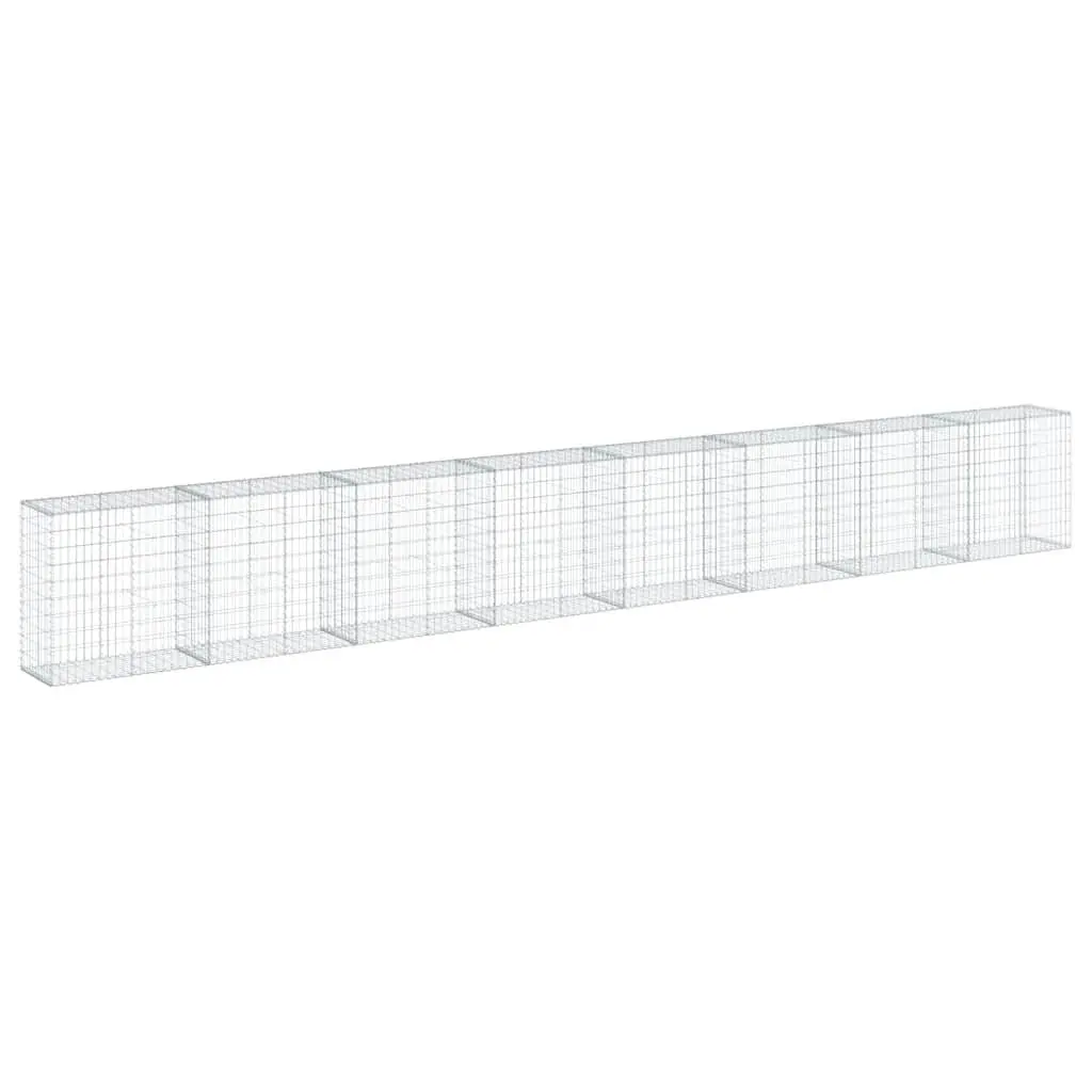 Gabion Basket Metal Wire Cage 800x50x100 cm Silver