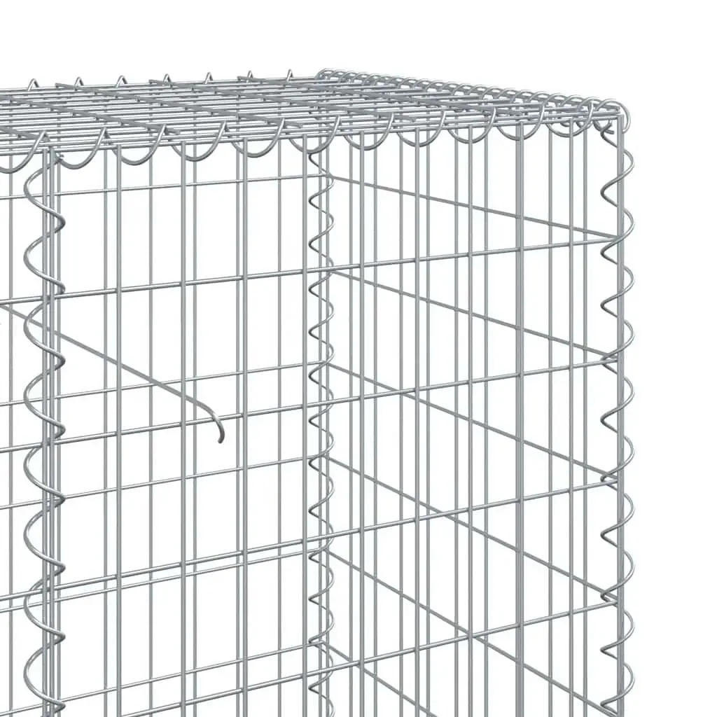 Gabion Basket Metal Wire Cage 800x50x100 cm Silver
