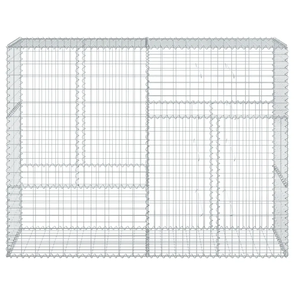 Gabion Basket Silver Galvanised Iron Wire 200x50x150 cm Garden Retaining