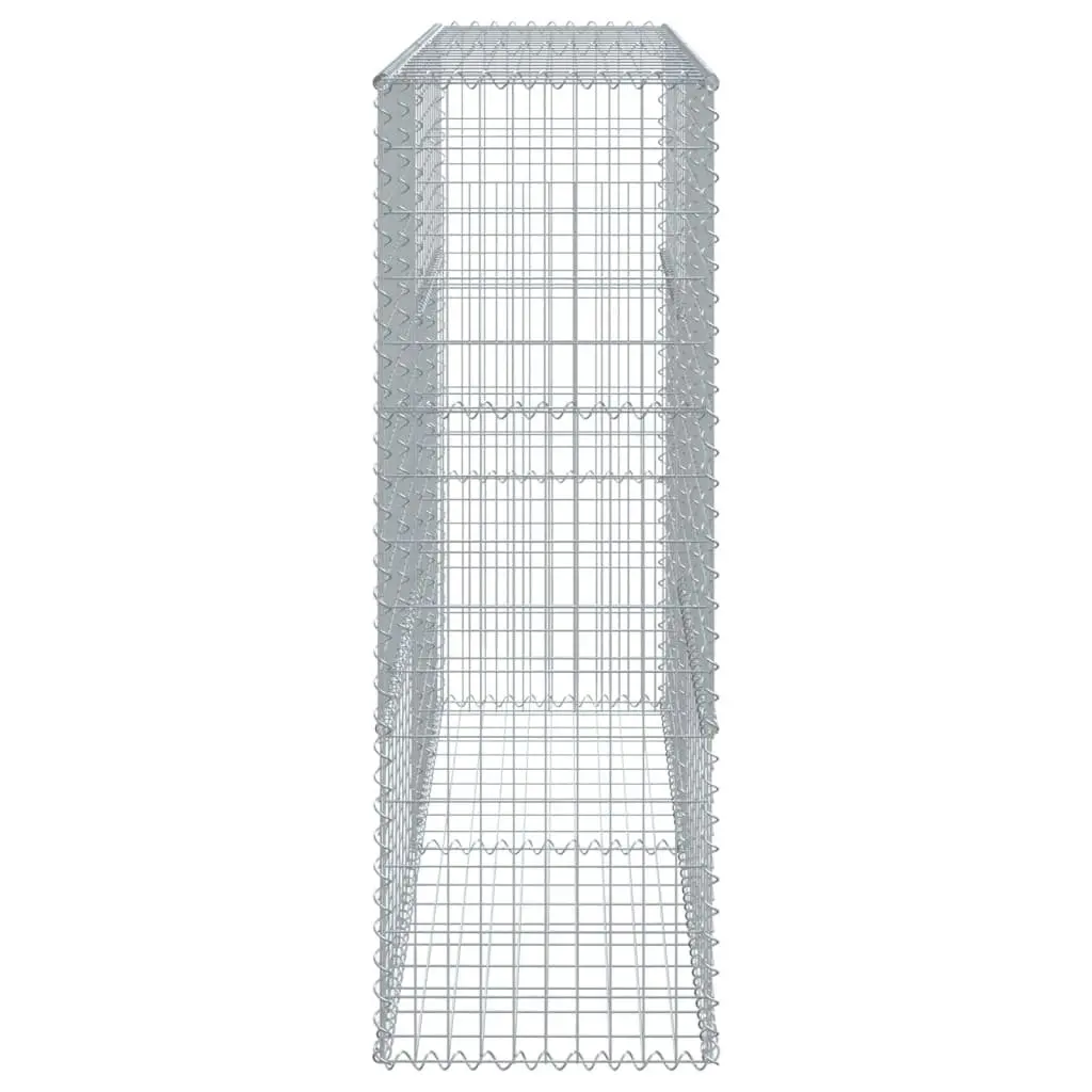 Gabion Basket Silver Galvanised Iron Wire 200x50x150 cm Garden Retaining