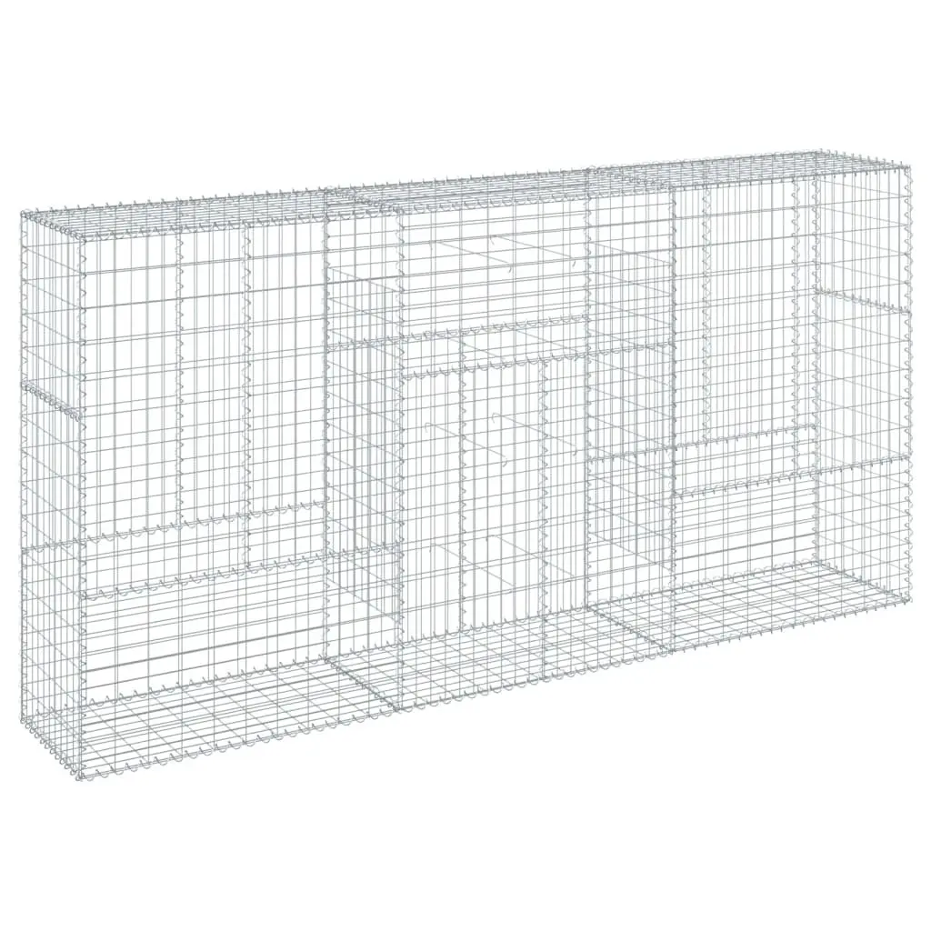 Gabion Basket Galvanised Iron 300x50x150cm with Cover for Landscaping and Outdoor Decor