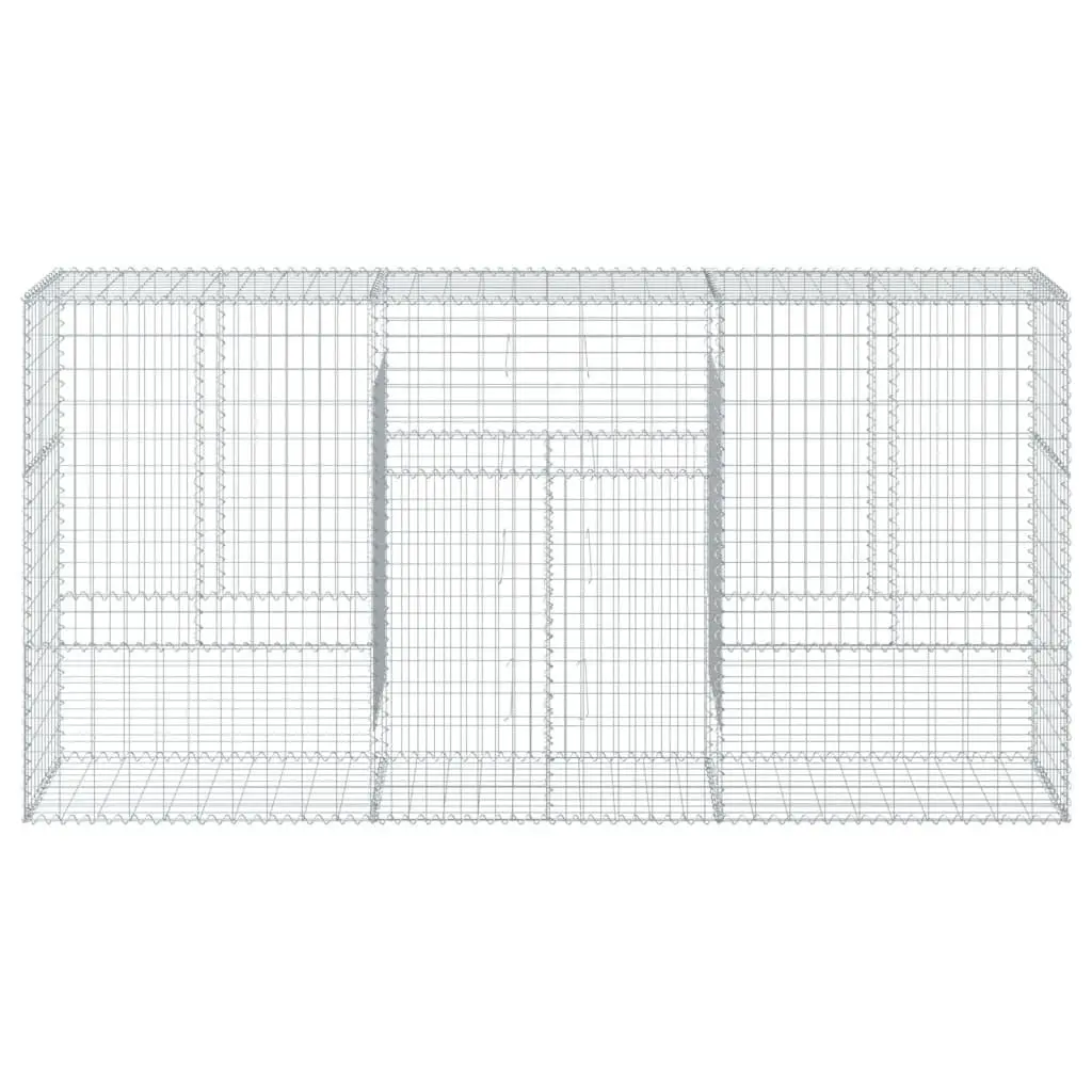 Gabion Basket Galvanised Iron 300x50x150cm with Cover for Landscaping and Outdoor Decor