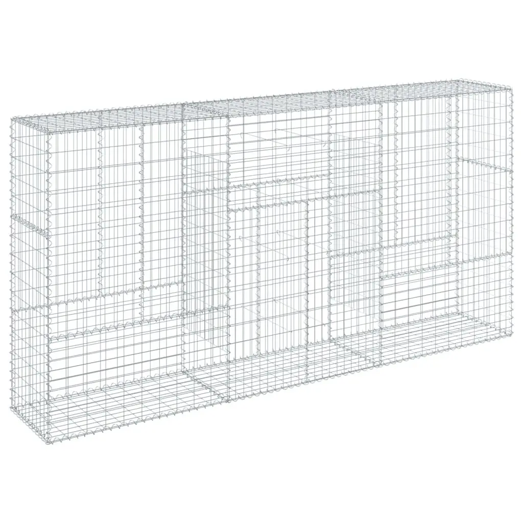 Gabion Basket Galvanised Iron 300x50x150cm with Cover for Landscaping and Outdoor Decor