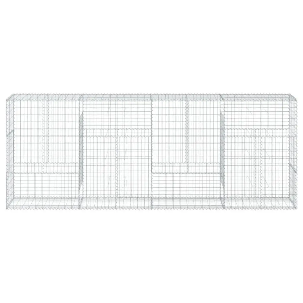 Gabion Basket 400x50x150 cm Wire with Cover Silver Galvanised Iron for Garden Landscaping and Retaining Walls