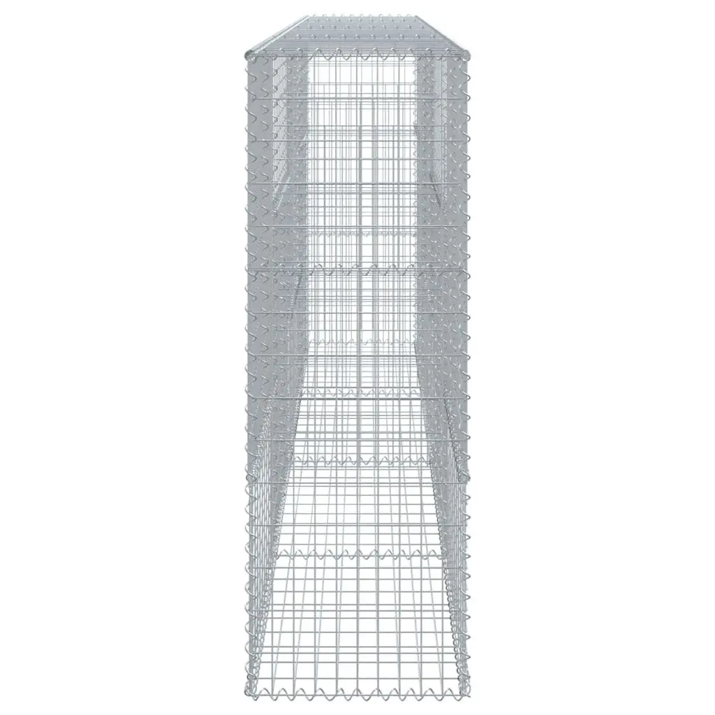 Gabion Basket 400x50x150 cm Wire with Cover Silver Galvanised Iron for Garden Landscaping and Retaining Walls