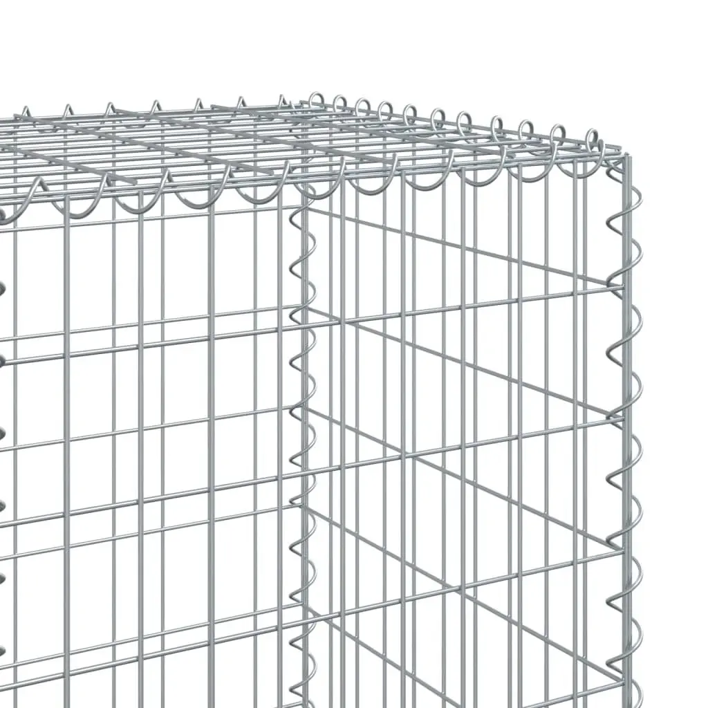 Gabion Basket 400x50x150 cm Wire with Cover Silver Galvanised Iron for Garden Landscaping and Retaining Walls