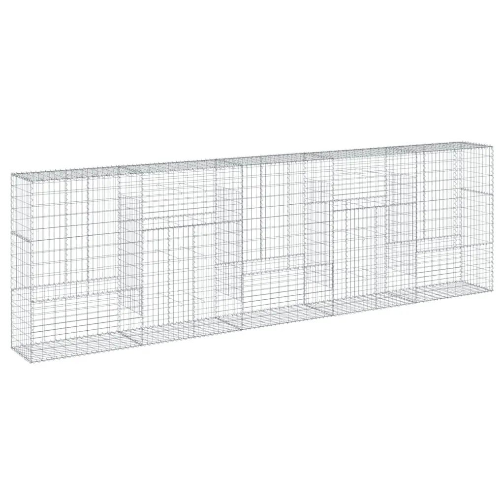 Gabion Basket Galvanised Iron Wire 500x50x150 cm Silver Outdoor Garden Landscaping