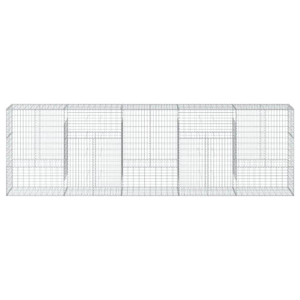 Gabion Basket Galvanised Iron Wire 500x50x150 cm Silver Outdoor Garden Landscaping