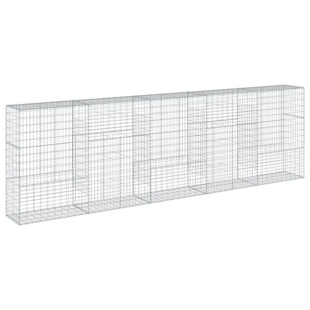 Gabion Basket Galvanised Iron Wire 500x50x150 cm Silver Outdoor Garden Landscaping