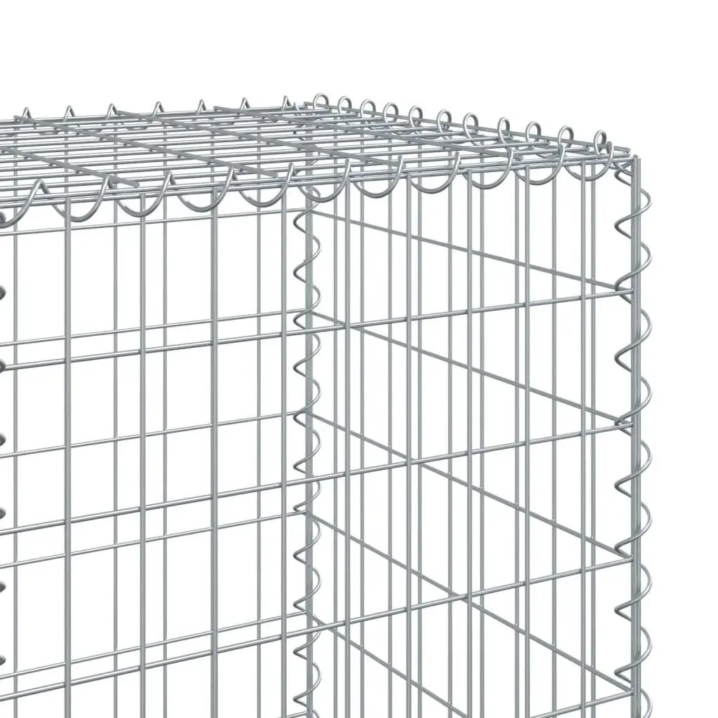 Gabion Basket Galvanised Iron Wire 500x50x150 cm Silver Outdoor Garden Landscaping