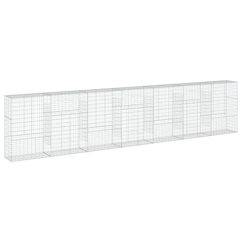 Gabion Basket Galvanised Iron Wire 700x50x150 cm Silver with Cover