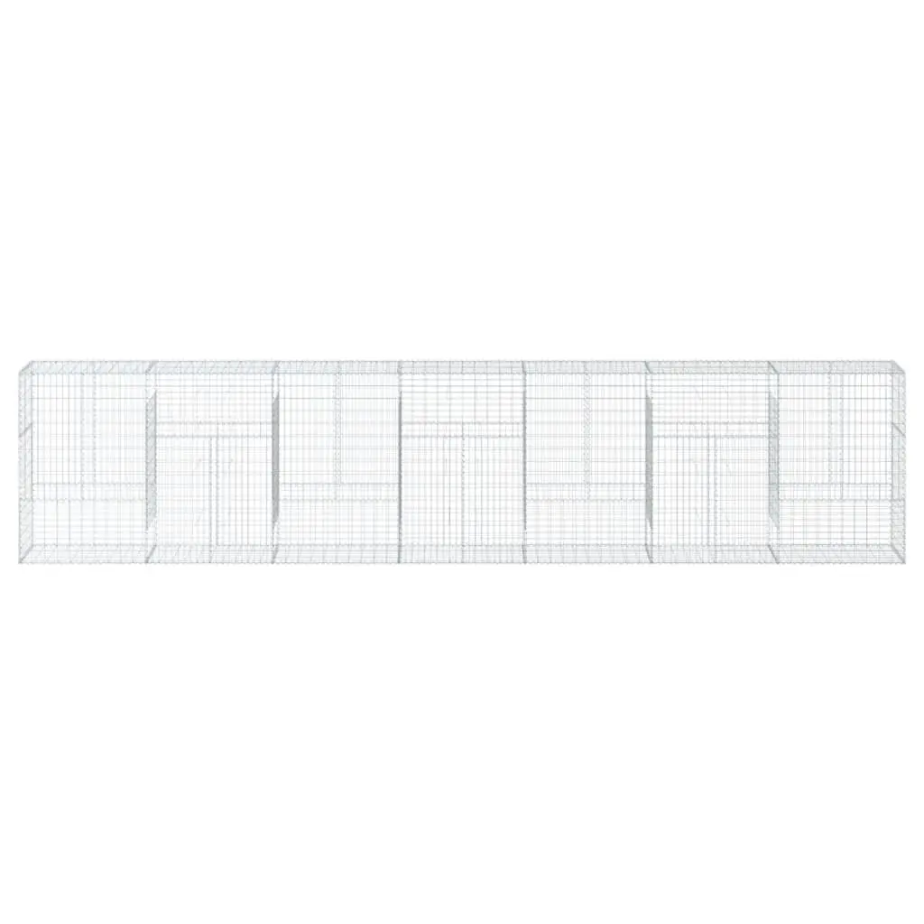 Gabion Basket Galvanised Iron Wire 700x50x150 cm Silver with Cover