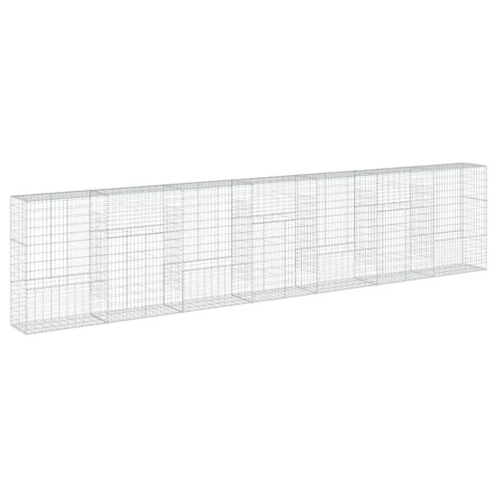 Gabion Basket Galvanised Iron Wire 700x50x150 cm Silver with Cover