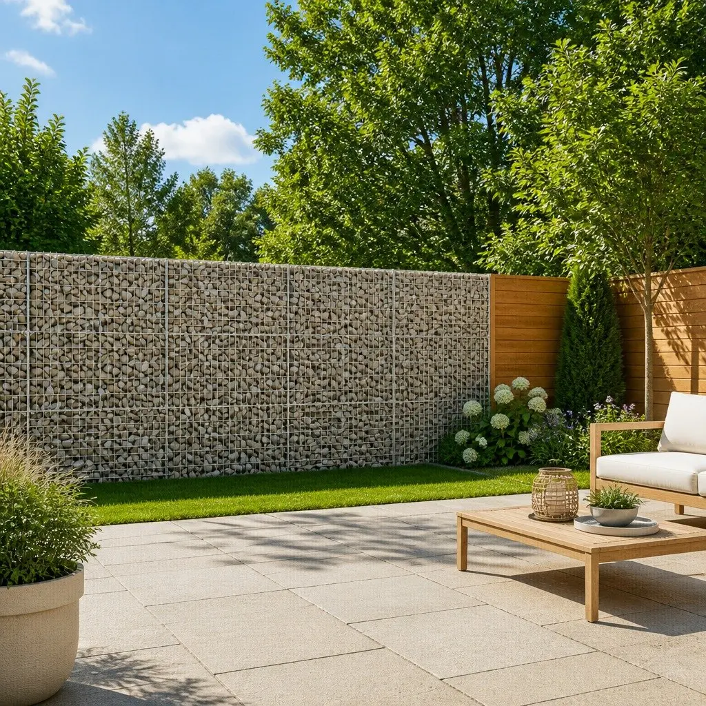 Gabion Basket 900x50x150cm Silver Galvanised Iron Wire Garden Structure with Cover