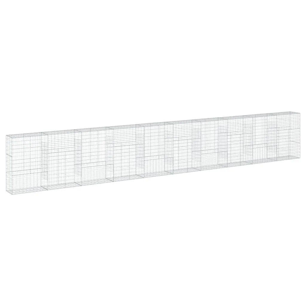 Gabion Basket Metal Wire 1000x50x150cm Silver Garden Retaining Wall Cage