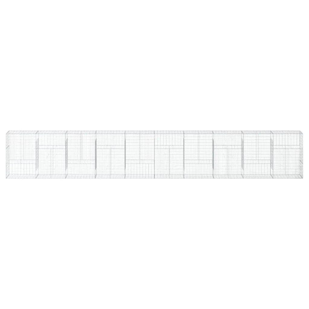 Gabion Basket Metal Wire 1000x50x150cm Silver Garden Retaining Wall Cage