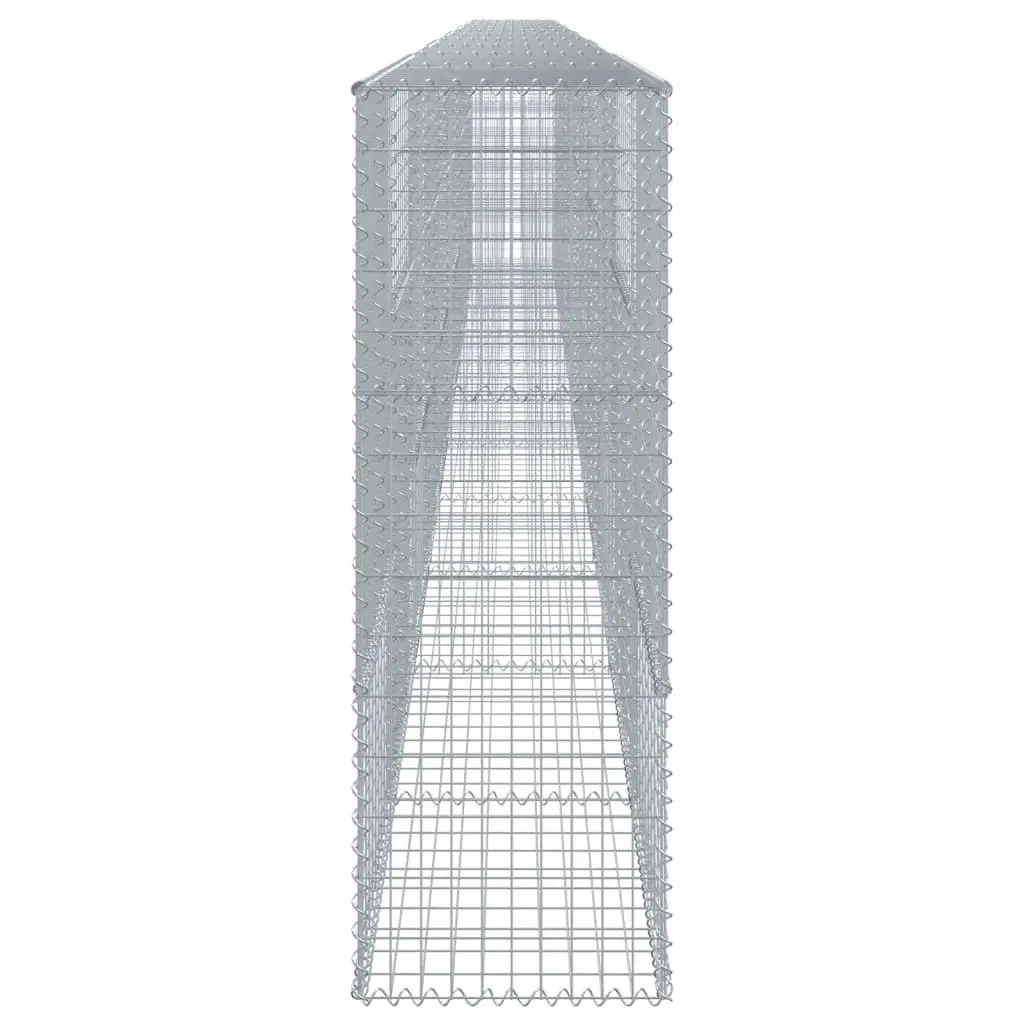 Gabion Basket Silver Galvanised Iron Wire 1100x50x150 cm with Cover