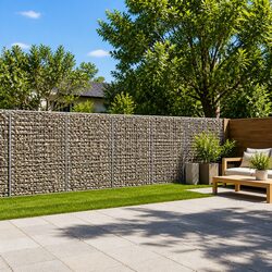 Gabion Basket with Cover 1200x50x150cm Garden Retaining Wall Outdoor Decor