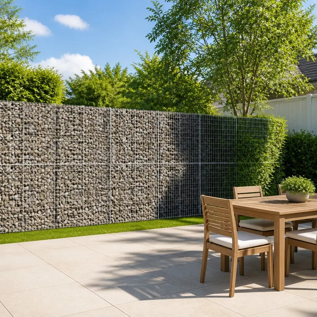 Gabion Basket 400x50x200cm Galvanised Iron Wire Silver with Cover for Garden Retaining Structure