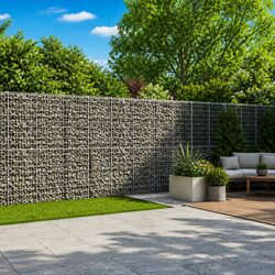 Gabion Basket with Cover 600x50x200 cm Galvanised Iron Wire Garden Retaining