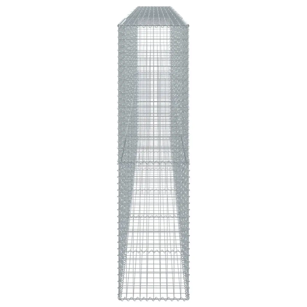 Gabion Basket Silver Galvanised Iron Wire 600x50x200cm with Cover for Garden Retaining and Outdoor Structures