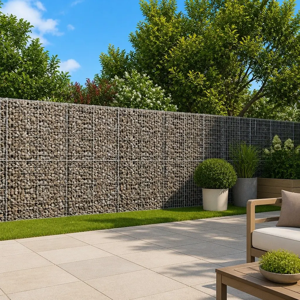 Gabion Basket 700x50x200 cm Silver Galvanised Iron Wire Garden Retaining Structure with Cover