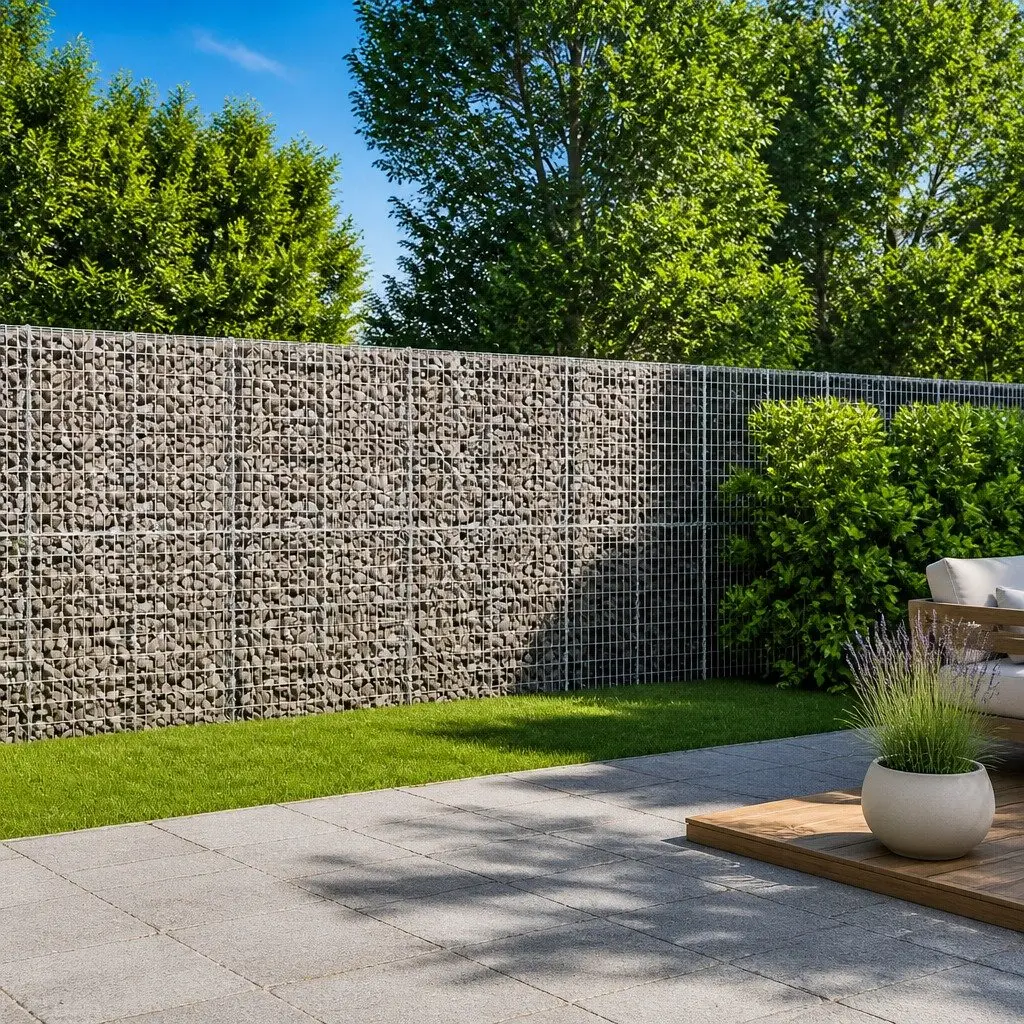 Gabion Basket Galvanised Iron Wire 900x50x200cm Silver Garden Retaining Wall