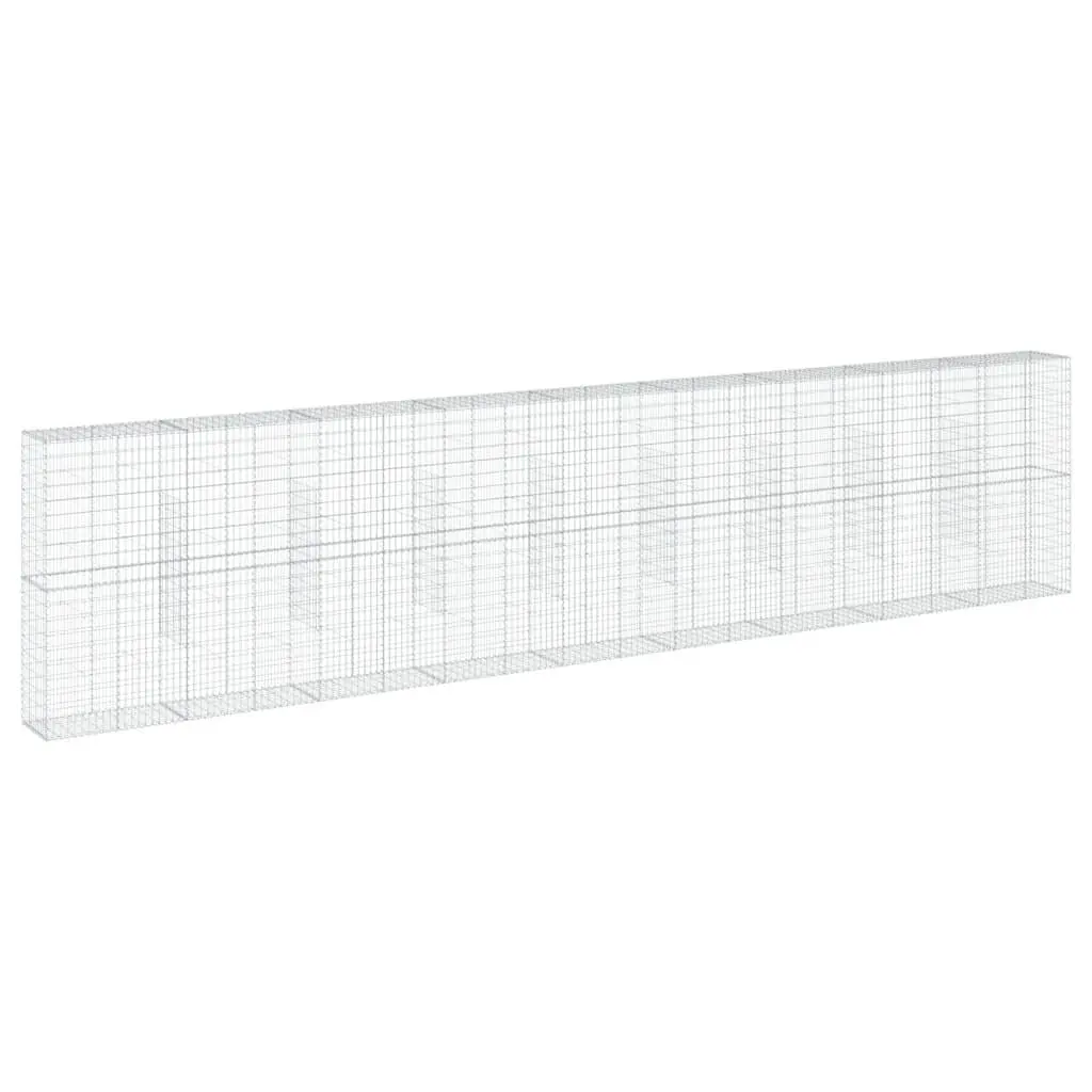 Gabion Basket Galvanised Iron Wire 900x50x200cm Silver Garden Retaining Wall