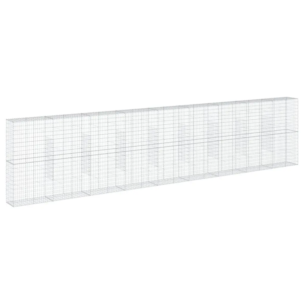 Gabion Basket Galvanised Iron Wire 900x50x200cm Silver Garden Retaining Wall