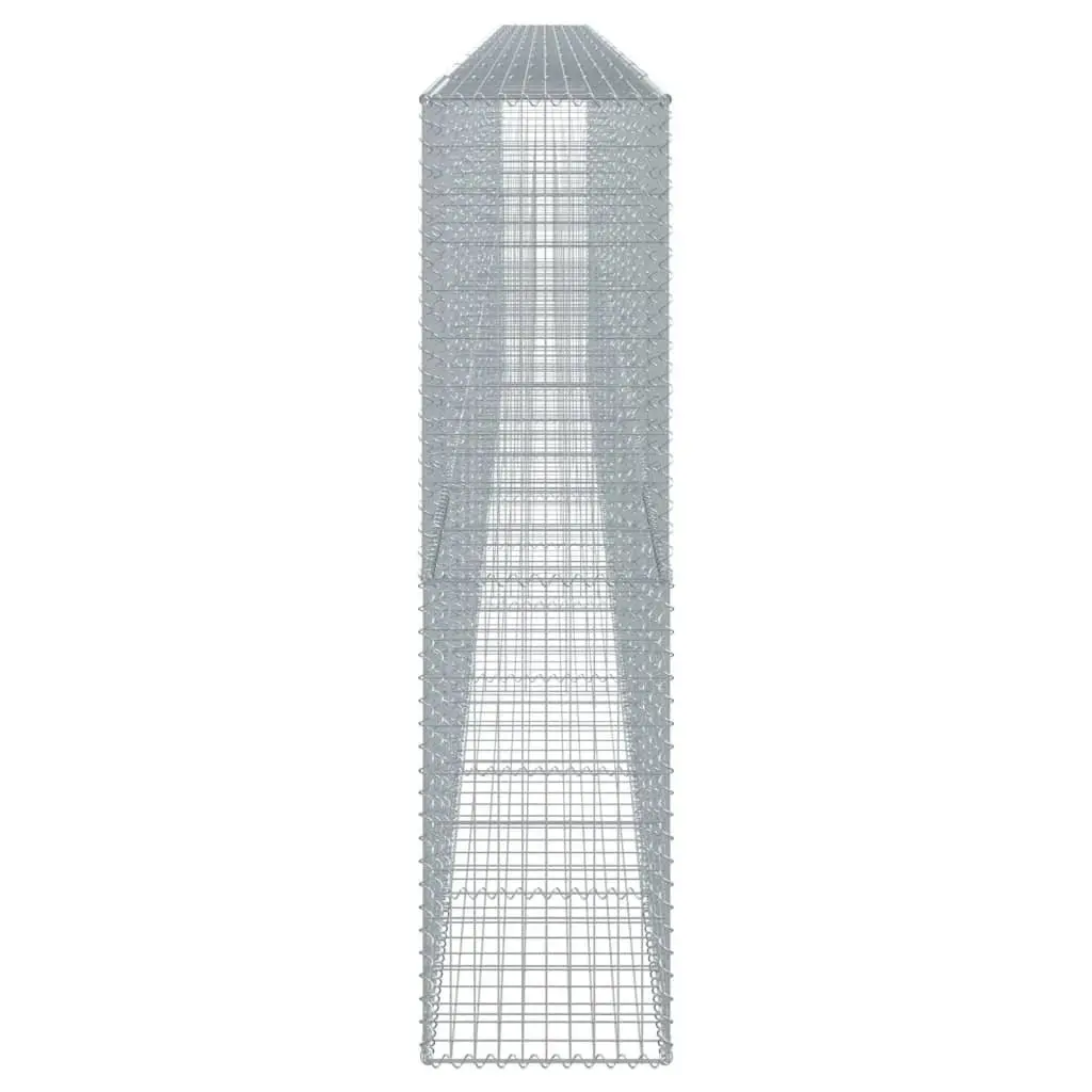 Gabion Basket 1000x50x200 cm Silver Galvanised Iron Wire with Cover for Garden Retaining Wall and Outdoor Decoration