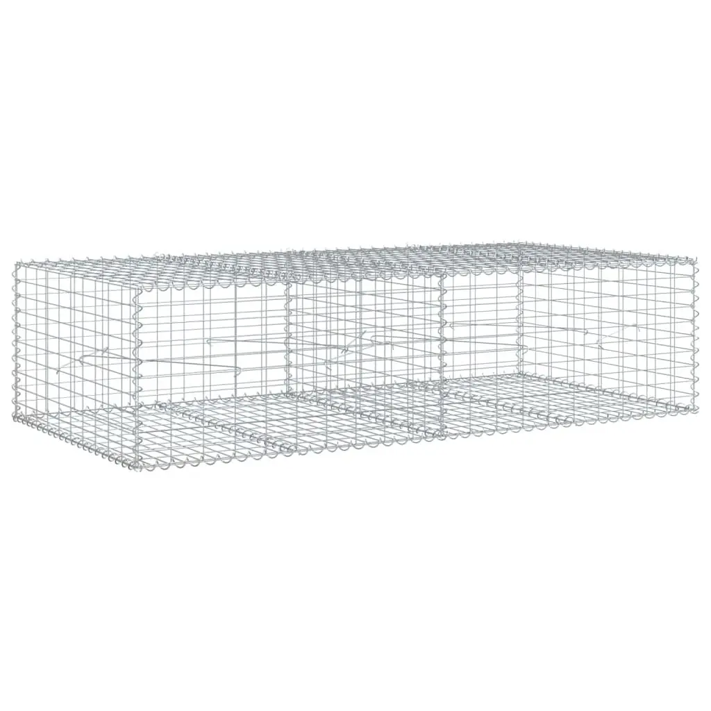 Gabion Basket Metal Wire 200x100x50 cm Silver Garden Retaining Wall