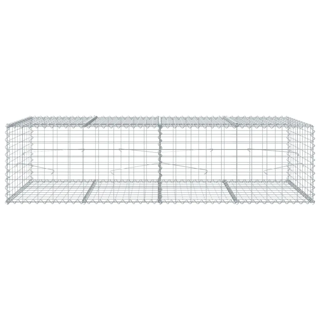 Gabion Basket Metal Wire 200x100x50 cm Silver Garden Retaining Wall