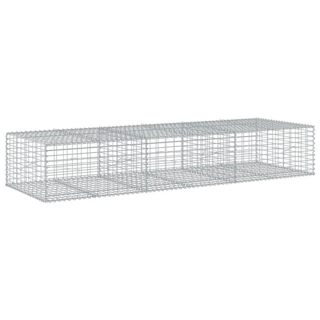 Gabion Basket Galvanised Iron 300x100x50 cm Silver Garden Retaining Wall Outdoor Landscaping