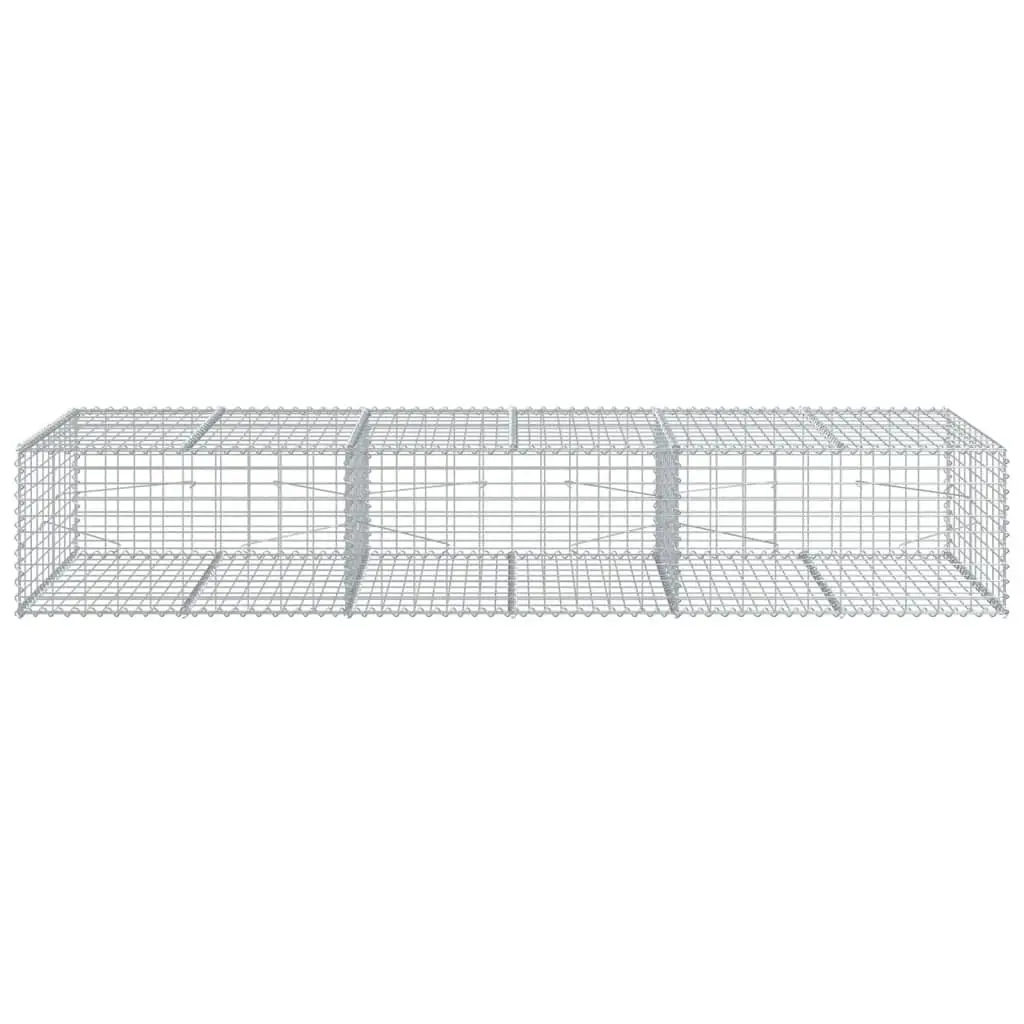 Gabion Basket Galvanised Iron 300x100x50 cm Silver Garden Retaining Wall Outdoor Landscaping