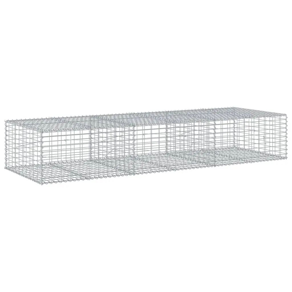 Gabion Basket Galvanised Iron 300x100x50 cm Silver Garden Retaining Wall Outdoor Landscaping