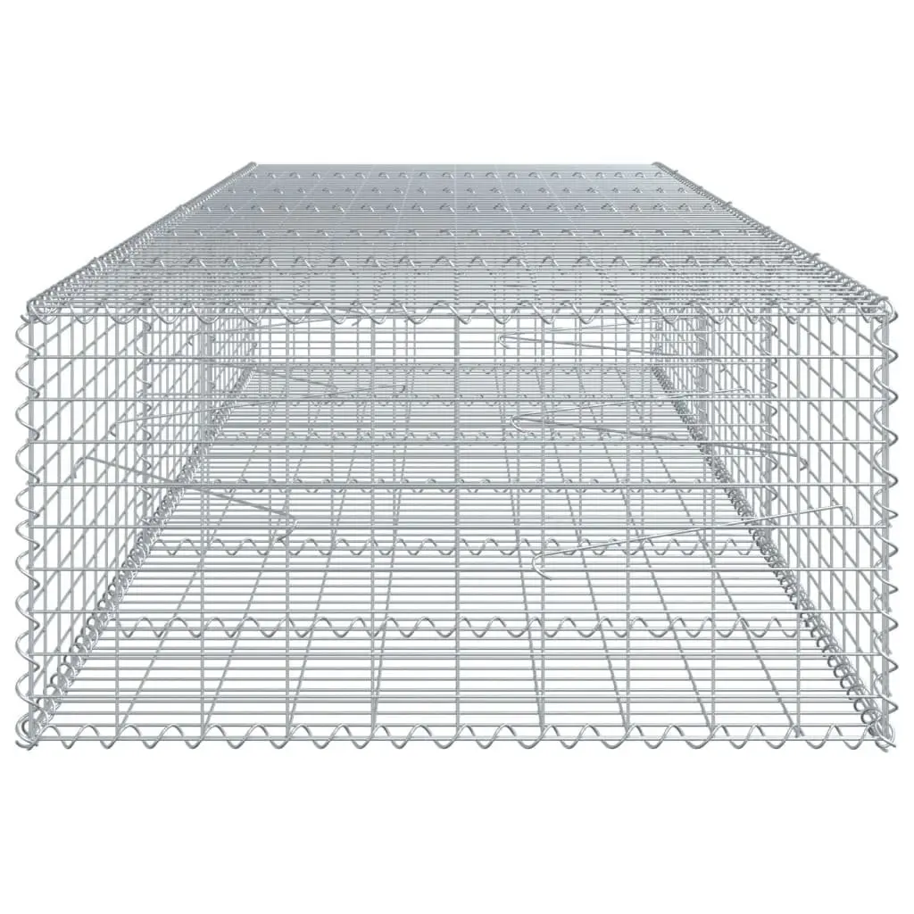 Gabion Basket Galvanised Iron 300x100x50 cm Silver Garden Retaining Wall Outdoor Landscaping