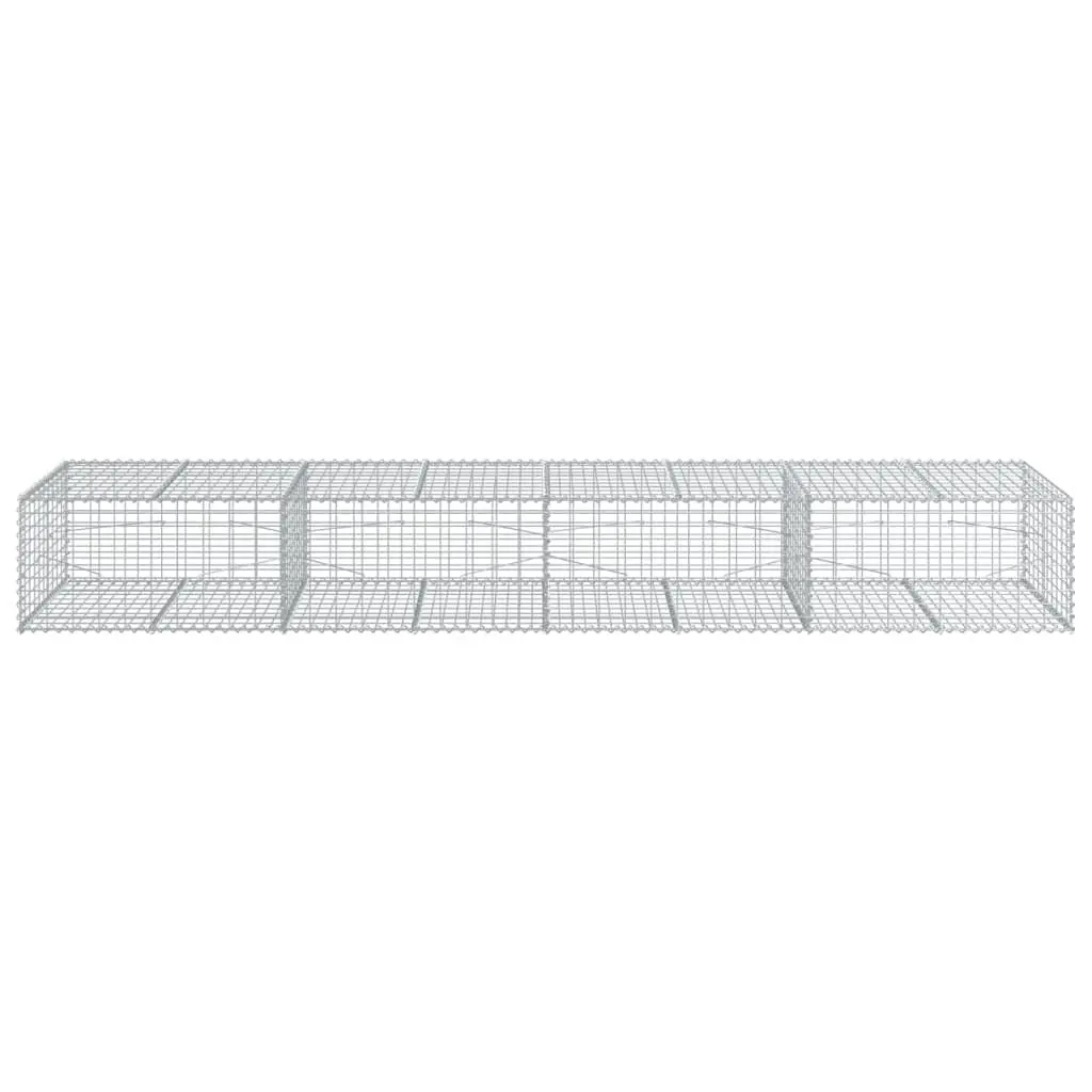 Gabion Basket Galvanised Iron Wire 400x100x50 cm Silver Outdoor Garden