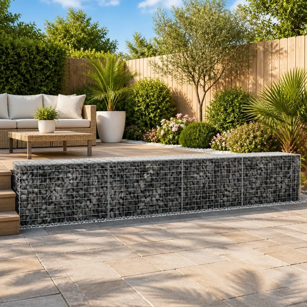 Gabion Basket Galvanised Iron 500x100x50 cm Silver Garden Retaining Wall