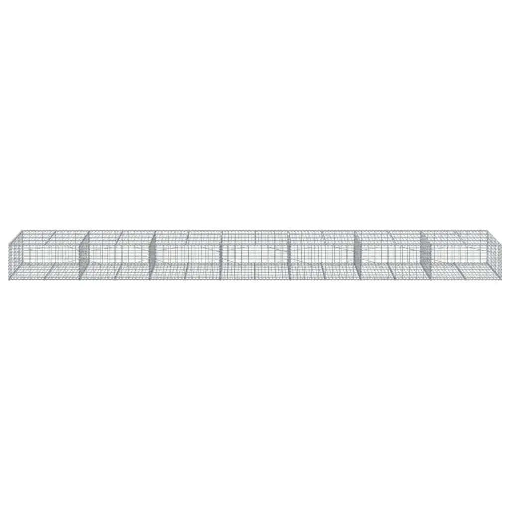Gabion Basket Silver Galvanised Iron 700x100x50 cm Garden Retaining Wall