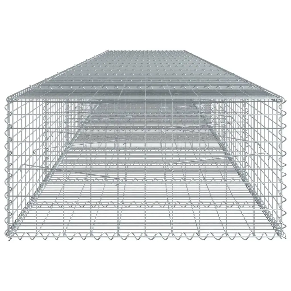 Gabion Basket Silver Galvanised Iron 700x100x50 cm Garden Retaining Wall