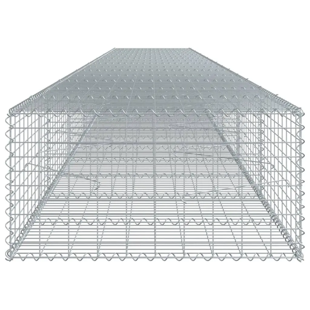 Gabion Basket Galvanised Iron Wire 800x100x50 cm Silver Garden Retaining Wall