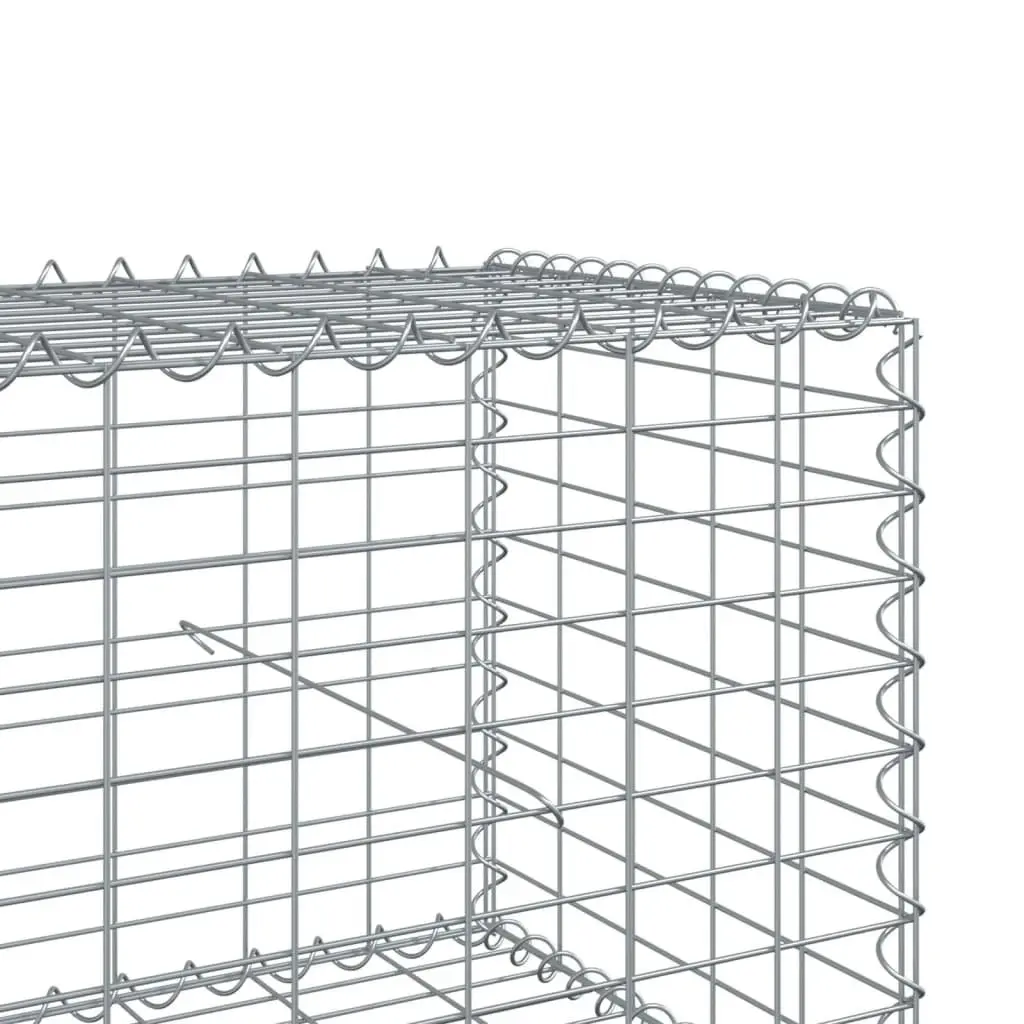 Gabion Basket 900x100x50cm Galvanised Iron Wire for Garden Retaining Wall Silver with Cover