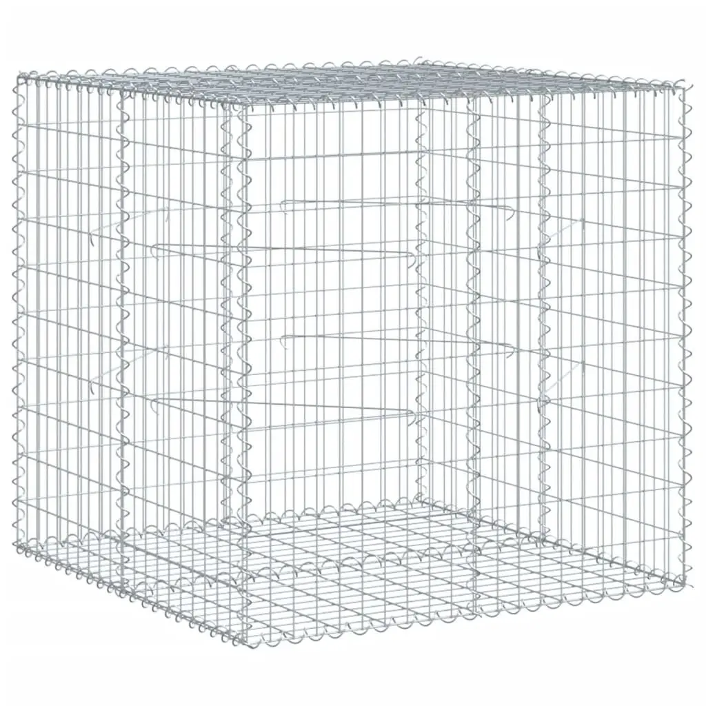Gabion Basket Silver Galvanised Iron Wire 100x100x100 cm Garden Landscaping