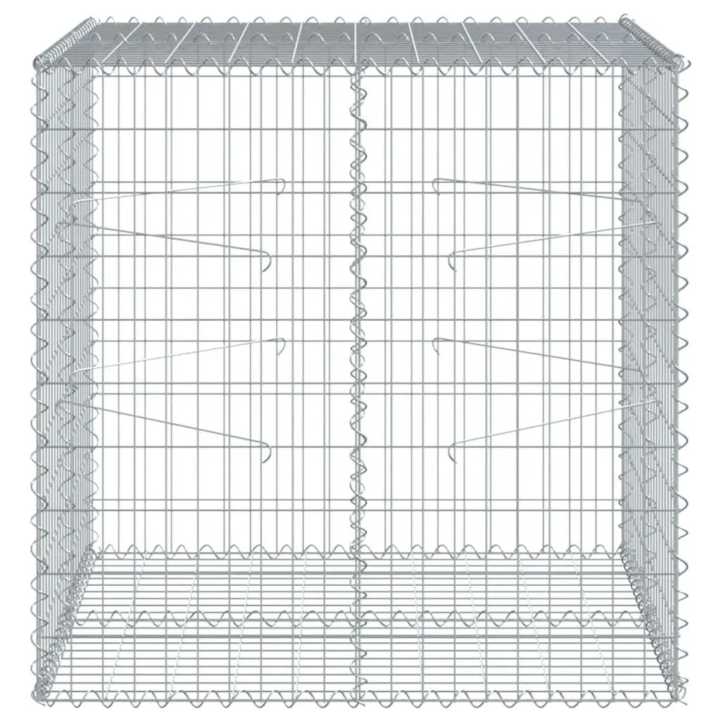 Gabion Basket Silver Galvanised Iron Wire 100x100x100 cm Garden Landscaping