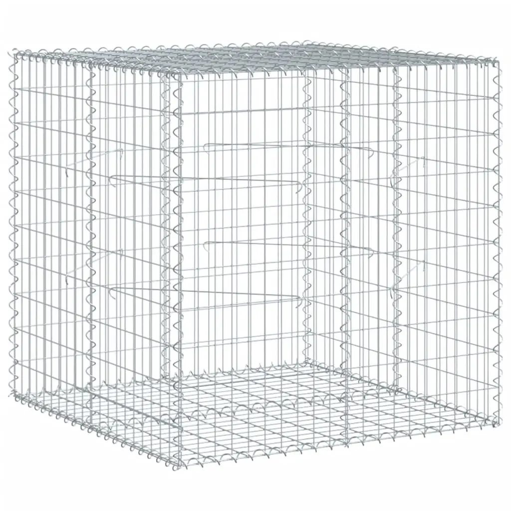 Gabion Basket Silver Galvanised Iron Wire 100x100x100 cm Garden Landscaping