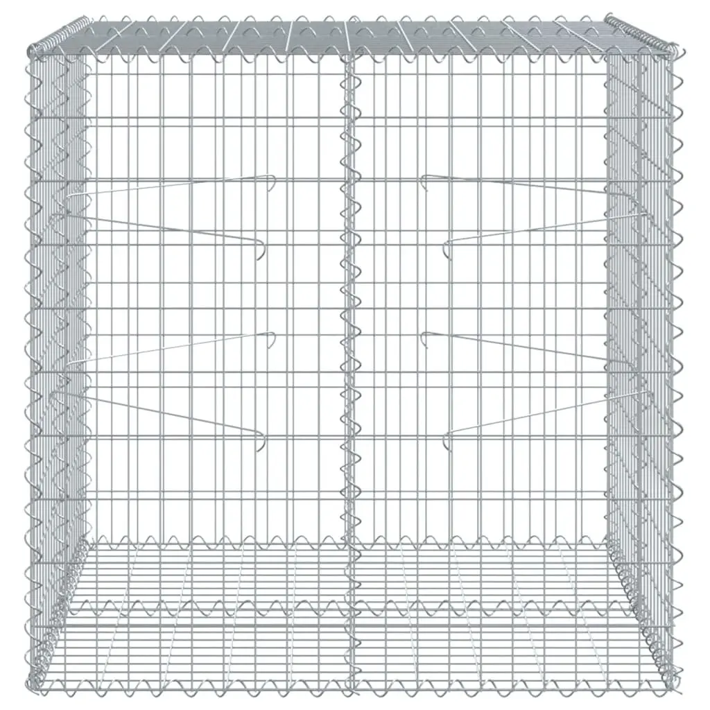Gabion Basket Silver Galvanised Iron Wire 100x100x100 cm Garden Landscaping