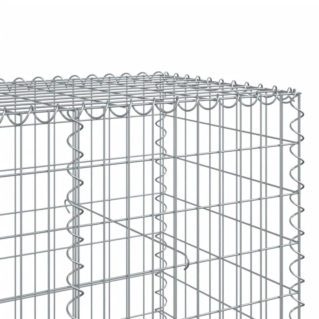 Gabion Basket Silver Galvanised Iron Wire 100x100x100 cm Garden Landscaping