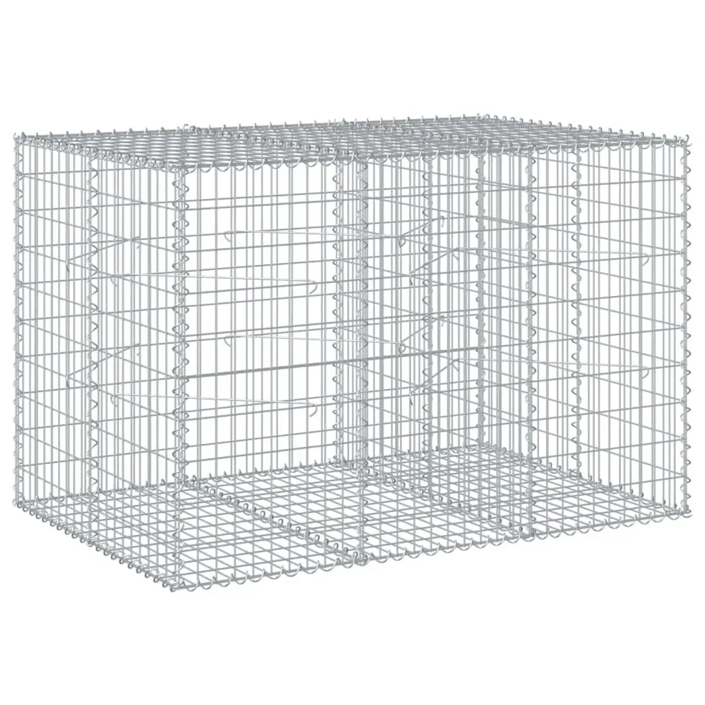 Gabion Basket Galvanised Iron Wire 150x100x100 cm Silver Outdoor Garden Retaining Wall Decor