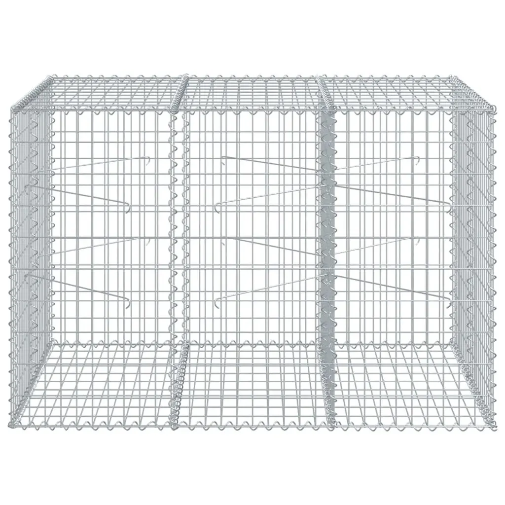 Gabion Basket Galvanised Iron Wire 150x100x100 cm Silver Outdoor Garden Retaining Wall Decor
