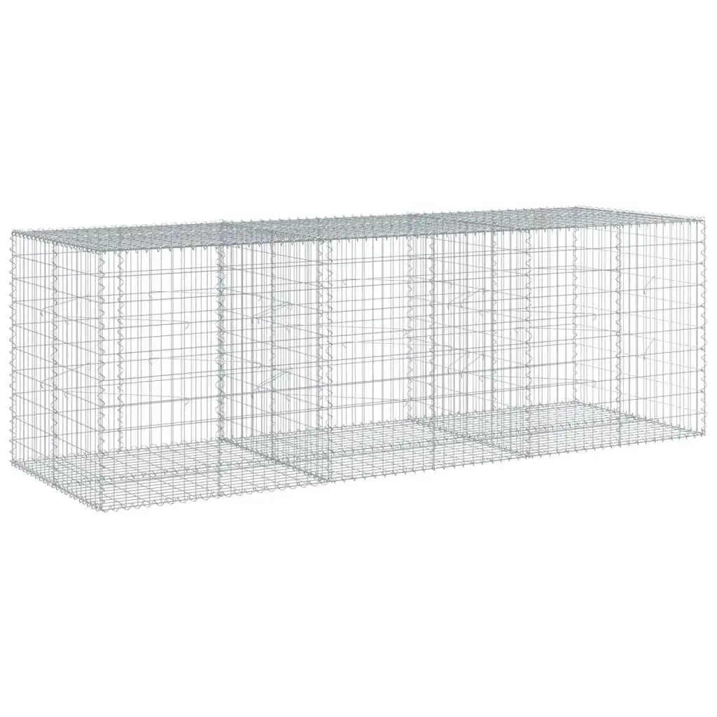 Gabion Basket Galvanised Iron Wire 300x100x100 cm Silver Garden Retaining Wall Decorative Cage